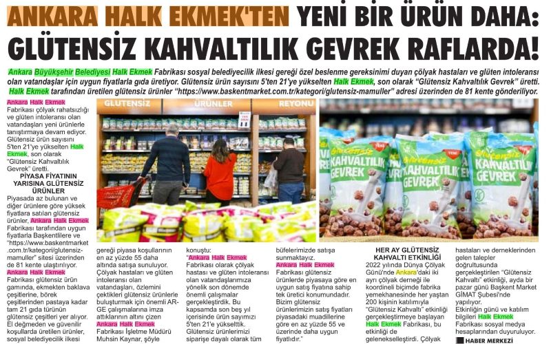 ”Glutensiz ürün sayısını 5’den 21’e yükselttik.Yeni ürünümüz kahvaltılık gevrek raflarımızda”