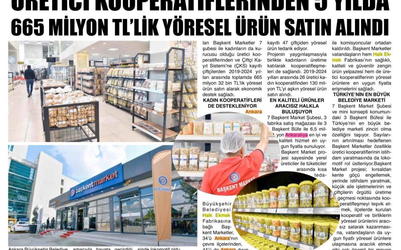 “BASINDA KOOPERATİFLERE VERDİĞİMİZ BÜYÜK DESTEKLE İLGİLİ ÇIKAN HABERLER”